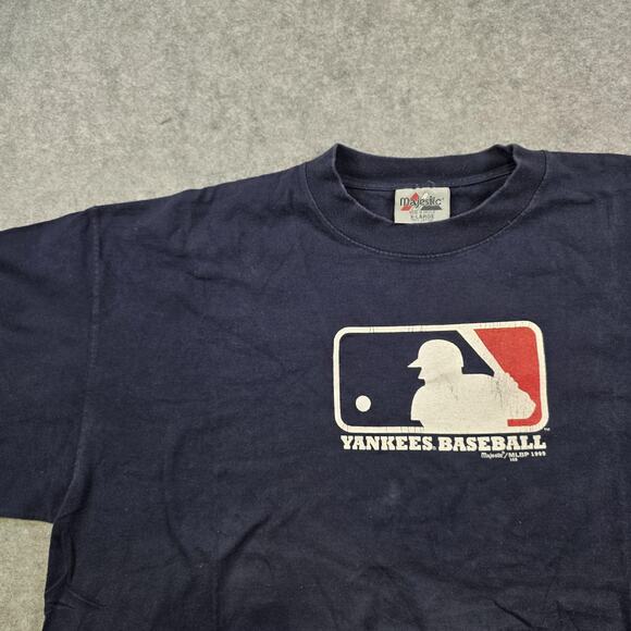 Vintage New York Yankees T Shirt Mens XL Navy MLB Baseball Majestic 1999 90s - Picture 2 of 12